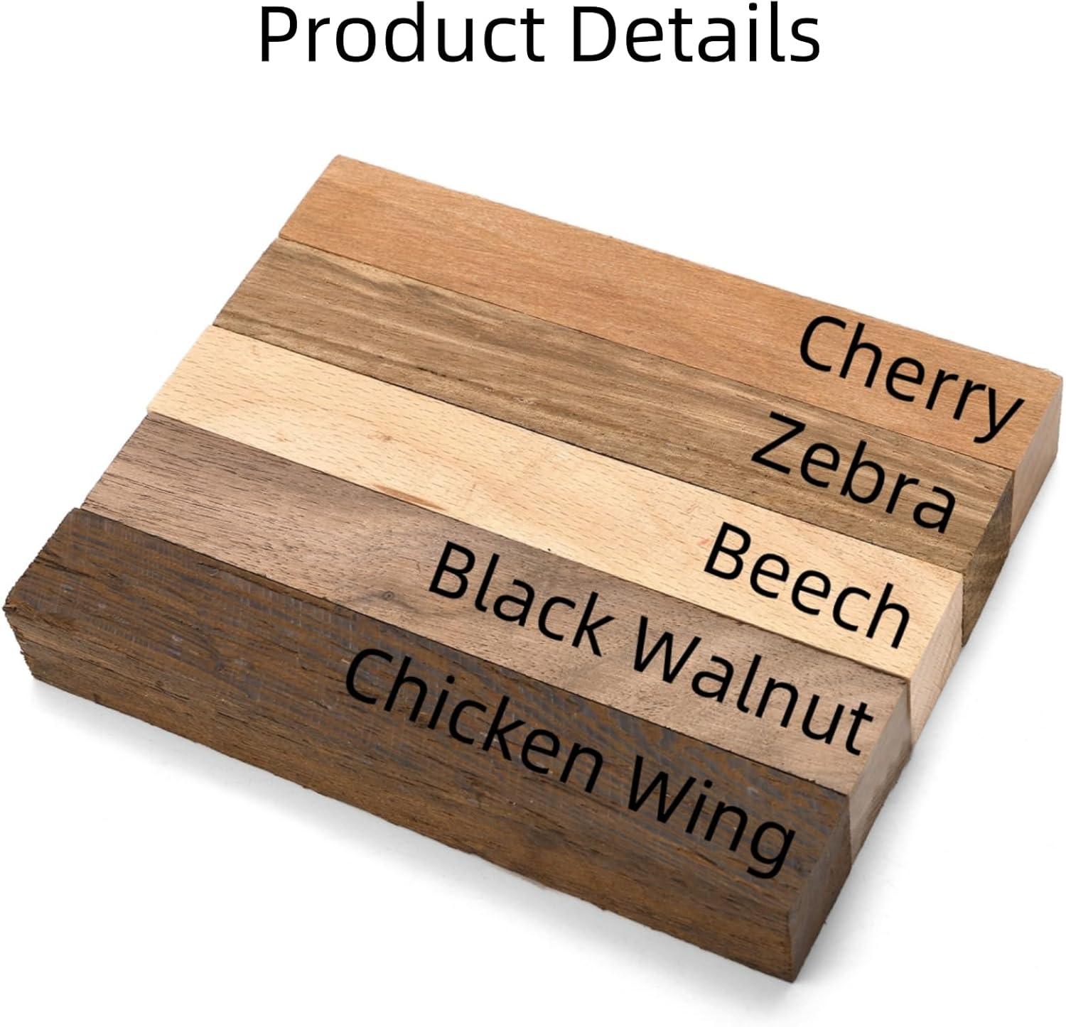 10 Pack Exotic Wood Pen Blanks, Wood Blanks for Pen Turning, Unfinished Carving Blocks, Hard Woodcarving Block for Pen Making Supplies DIY Crafts Gifts, Easy to Drill, 5'' x 3/4'' - Image 3