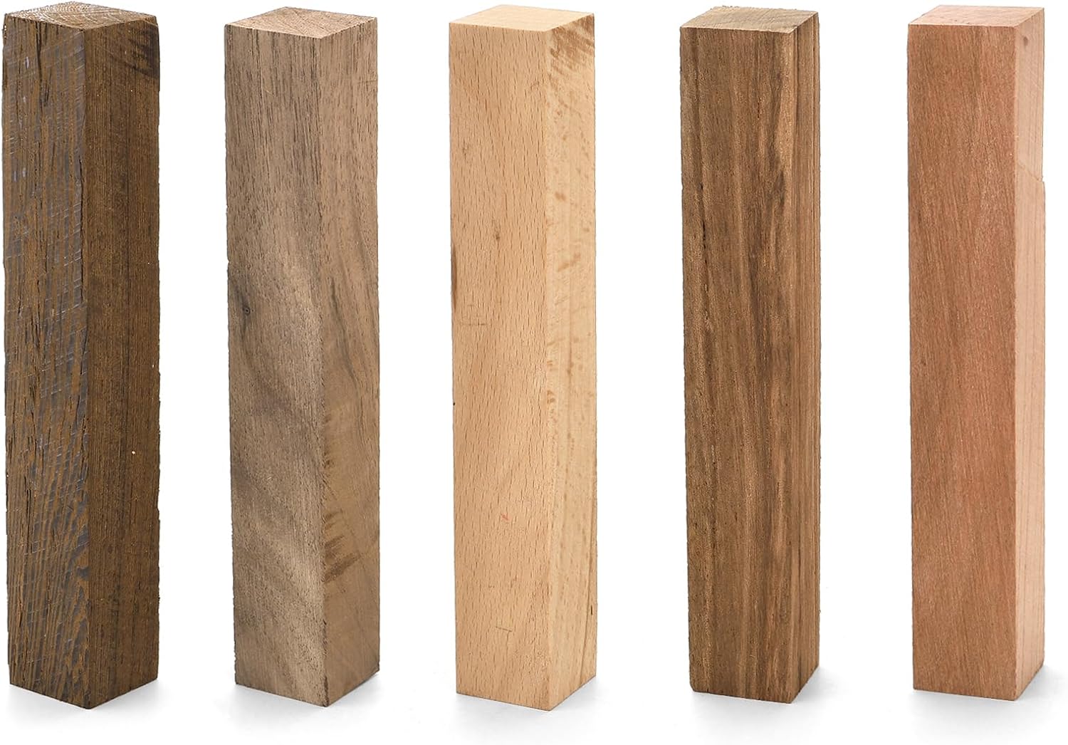 10 Pack Exotic Wood Pen Blanks, Wood Blanks for Pen Turning, Unfinished Carving Blocks, Hard Woodcarving Block for Pen Making Supplies DIY Crafts Gifts, Easy to Drill, 5'' x 3/4'' - Image 5