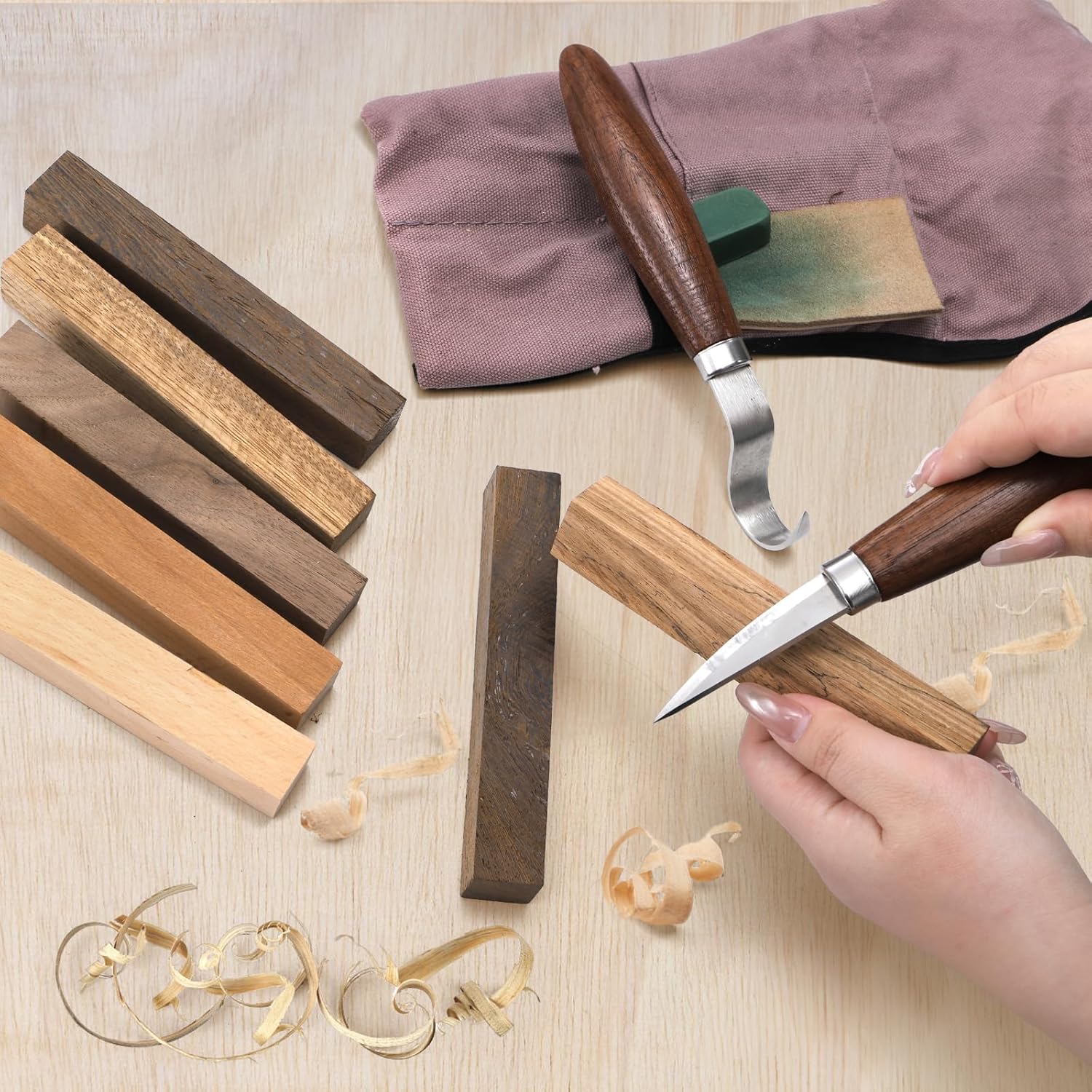 10 Pack Exotic Wood Pen Blanks, Wood Blanks for Pen Turning, Unfinished Carving Blocks, Hard Woodcarving Block for Pen Making Supplies DIY Crafts Gifts, Easy to Drill, 5'' x 3/4'' - Image 6