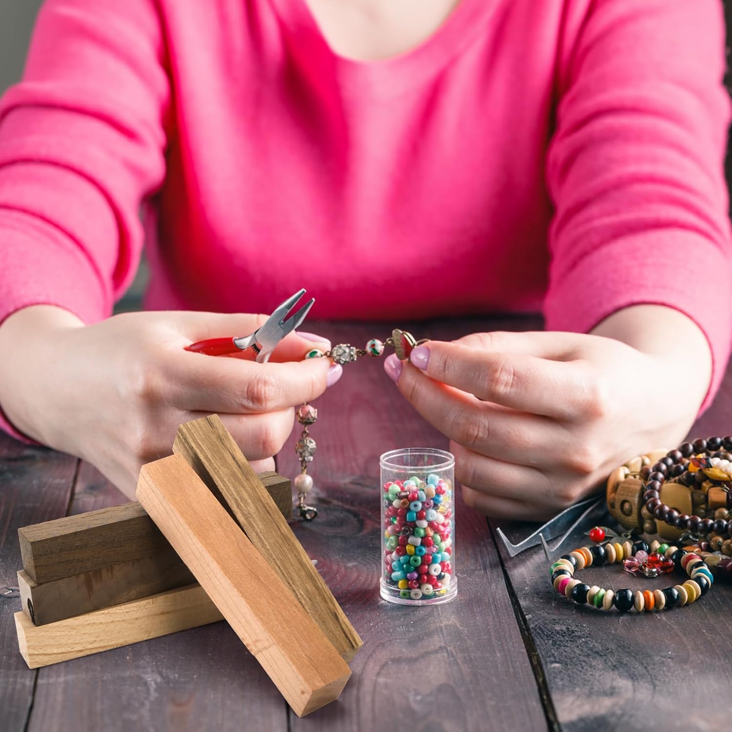 10 Pack Exotic Wood Pen Blanks, Wood Blanks for Pen Turning, Unfinished Carving Blocks, Hard Woodcarving Block for Pen Making Supplies DIY Crafts Gifts, Easy to Drill, 5'' x 3/4'' - Image 8