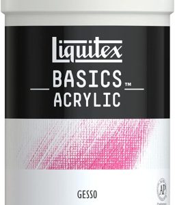 Liquitex BASICS Gesso Surface Prep Medium, 473ml (16-oz) Bottle, White