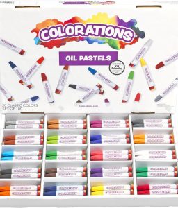 Oil Pastels, 20 Colors, Set of 100, All Ages, Suitable for Beginners, Vibrant Colors, Easy Grip, Hexagonal Shaped, Non Toxic